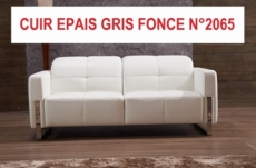 commande personnalisee sur demande du client  canapé 3 places valoria en cuir de buffle epais italien de luxe, cuir epais gris foncé n° 2065. la couleur du cuir peut être un peu différente de celui commandé la 1ère fois. 